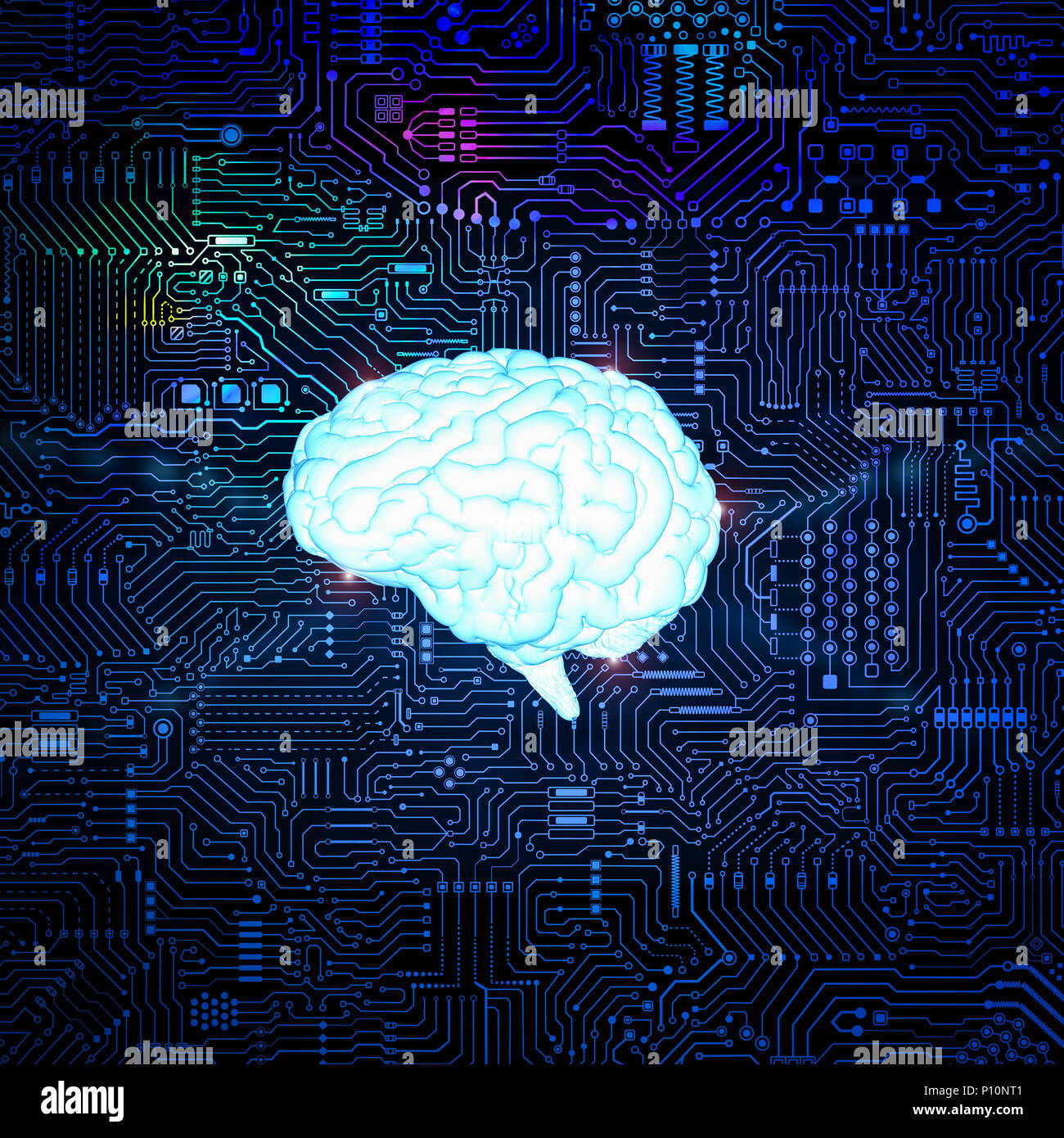 Ai brain circuit illustration hi-res stock photography and images - Alamy