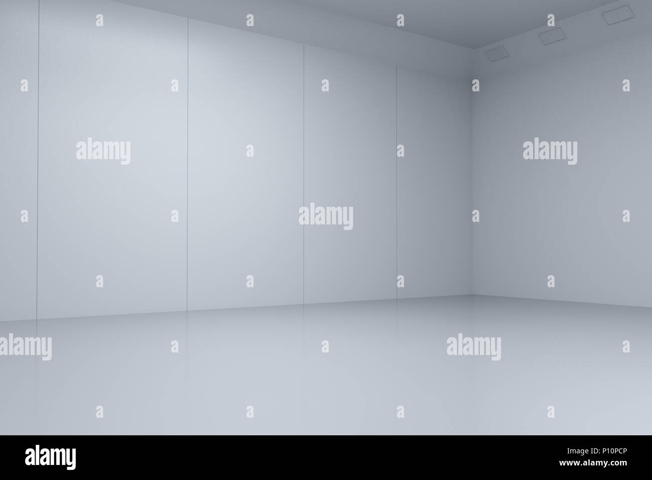 3d rendering empty room with white wall and floor Stock Photo - Alamy