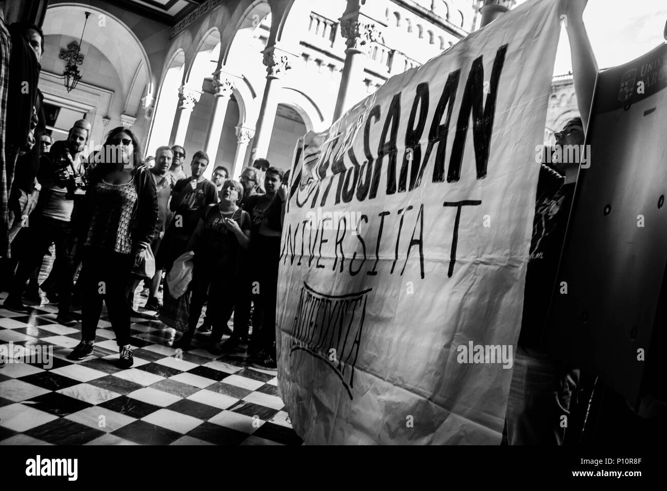 antifascist demonstration in the university Stock Photo