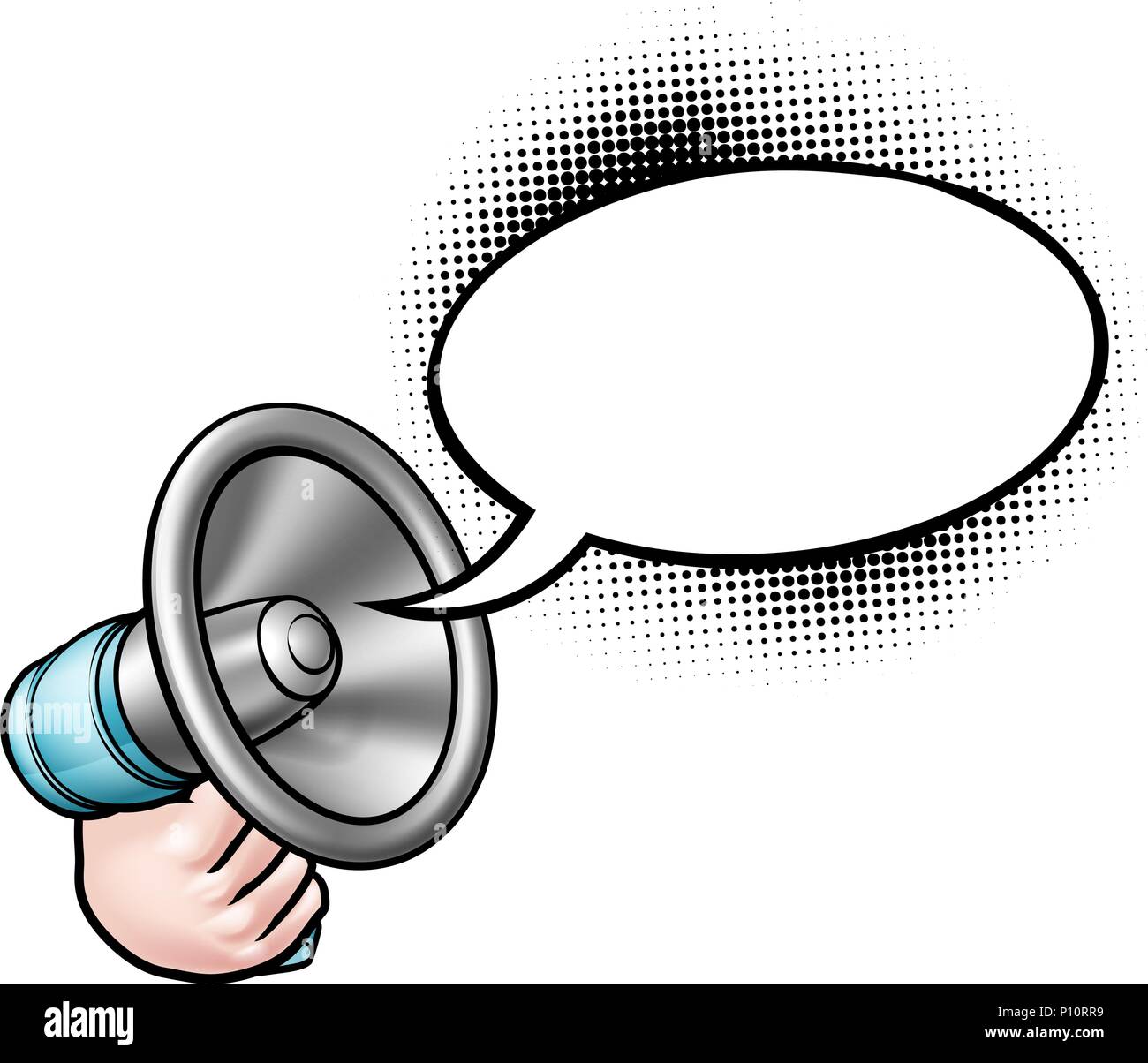 Cartoon Megaphone Speech Bubble Stock Vector