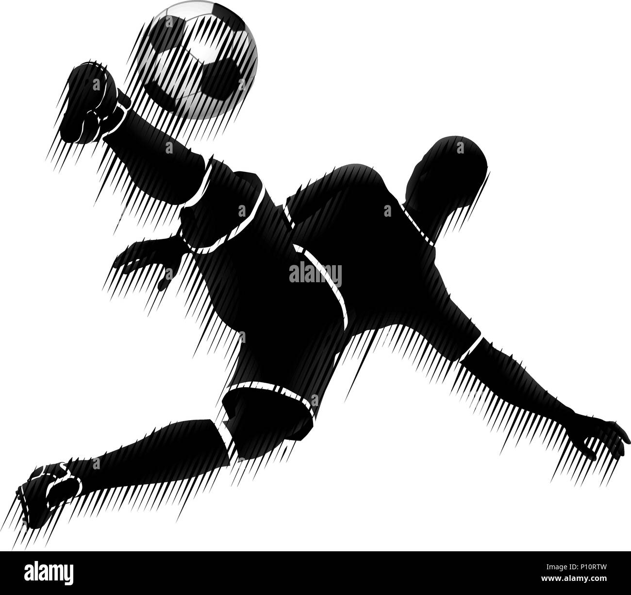 Soccer Player Football Sports Silhouette Concept Stock Vector