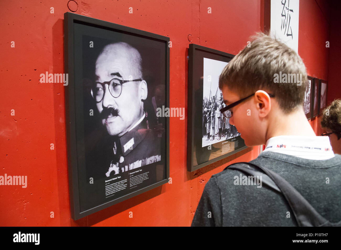 Japanese general Hideki Tojo, Prime Minister of Japan and  the leader of the Imperial Rule Assistance Association as a part of exhibion in Museum of t Stock Photo