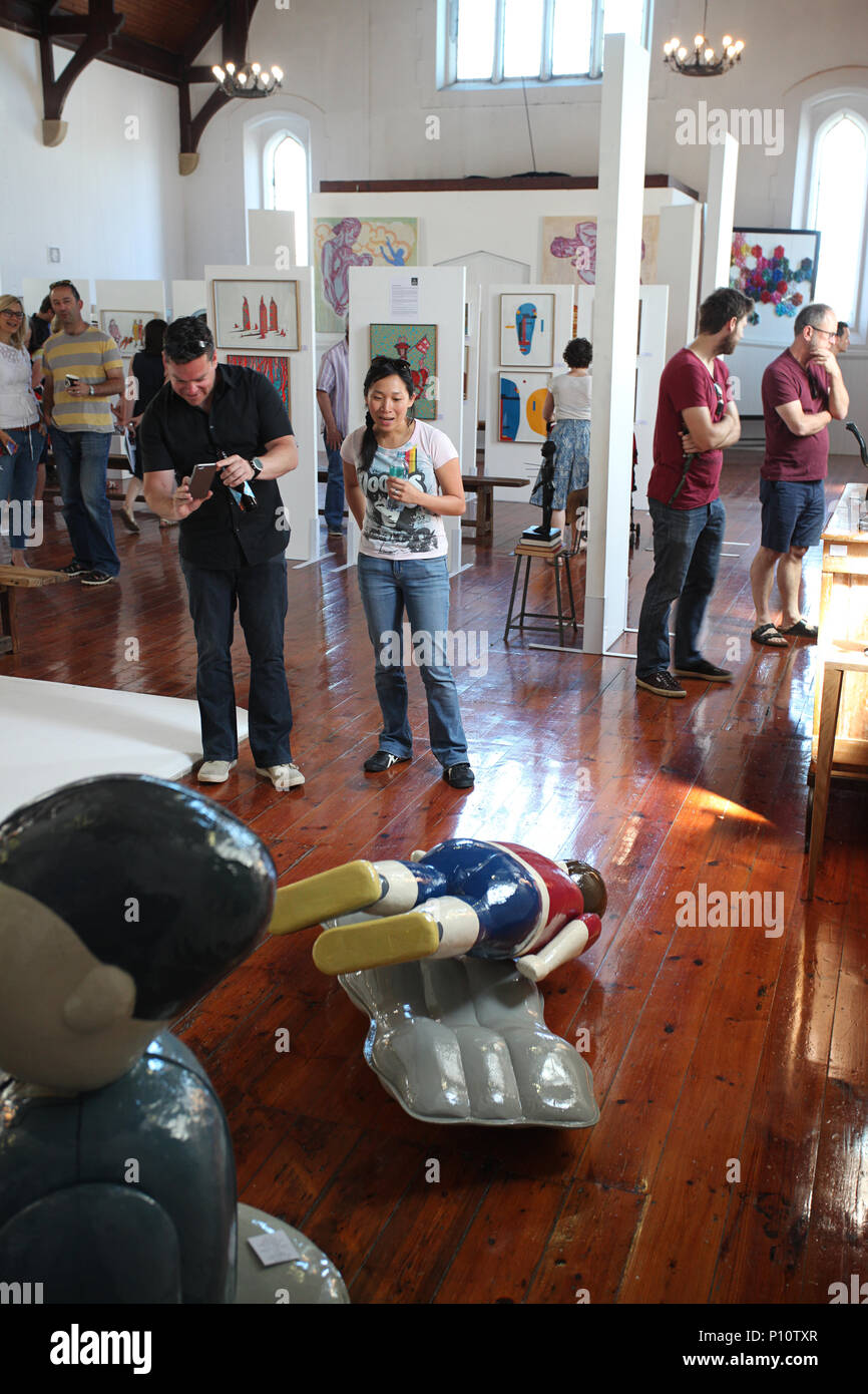 People enjoying art at a Contemporary Art Expo Stock Photo - Alamy