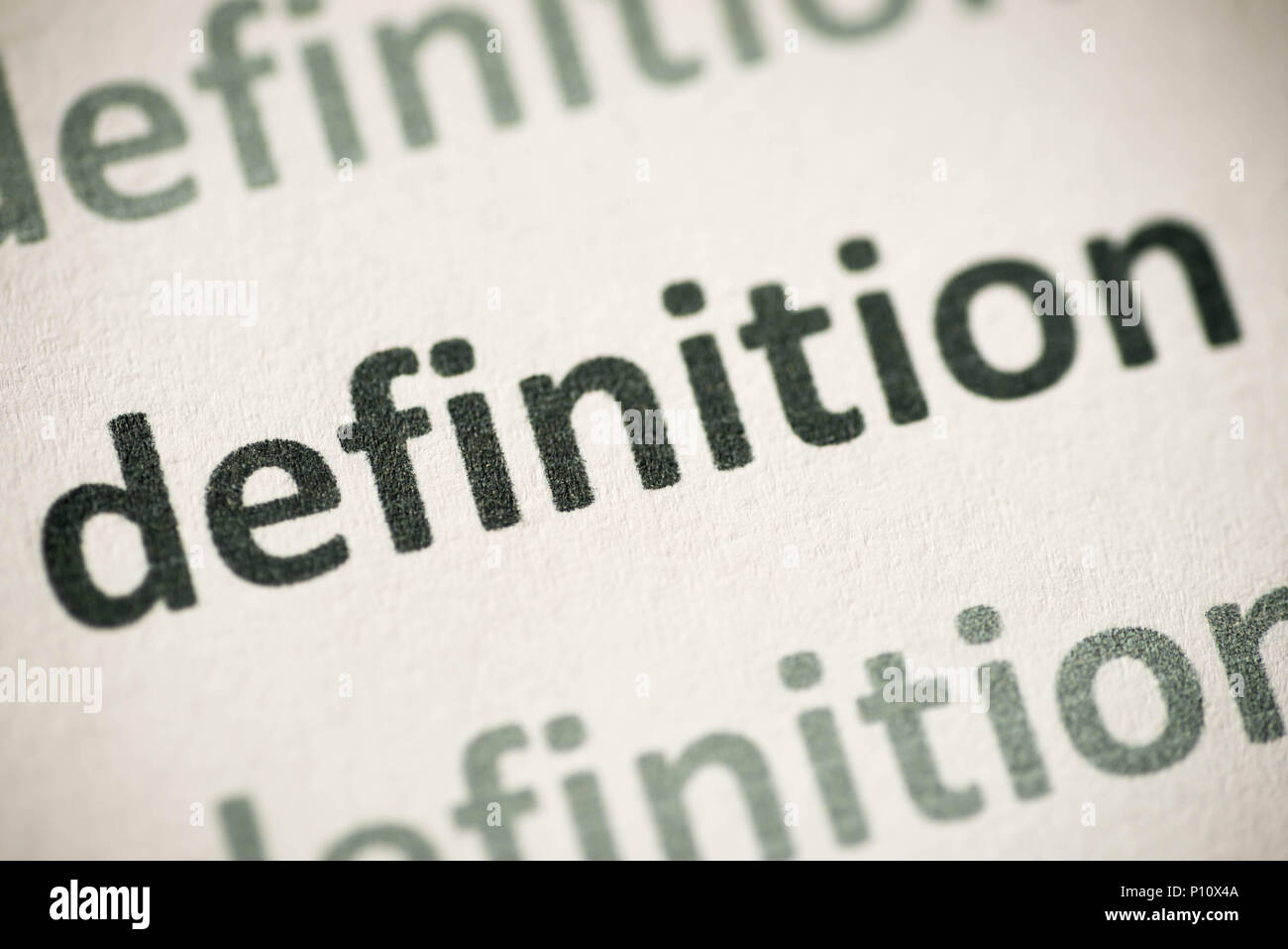 word definition printed on white paper macro Stock Photo - Alamy