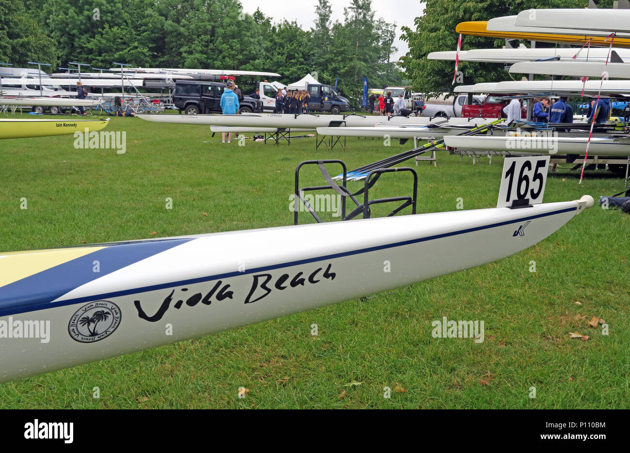 Viola Beach commemorative quad boat, from Warrington Rowing Club, named at Dorney Rowing Centre 25th May 2018 Stock Photo