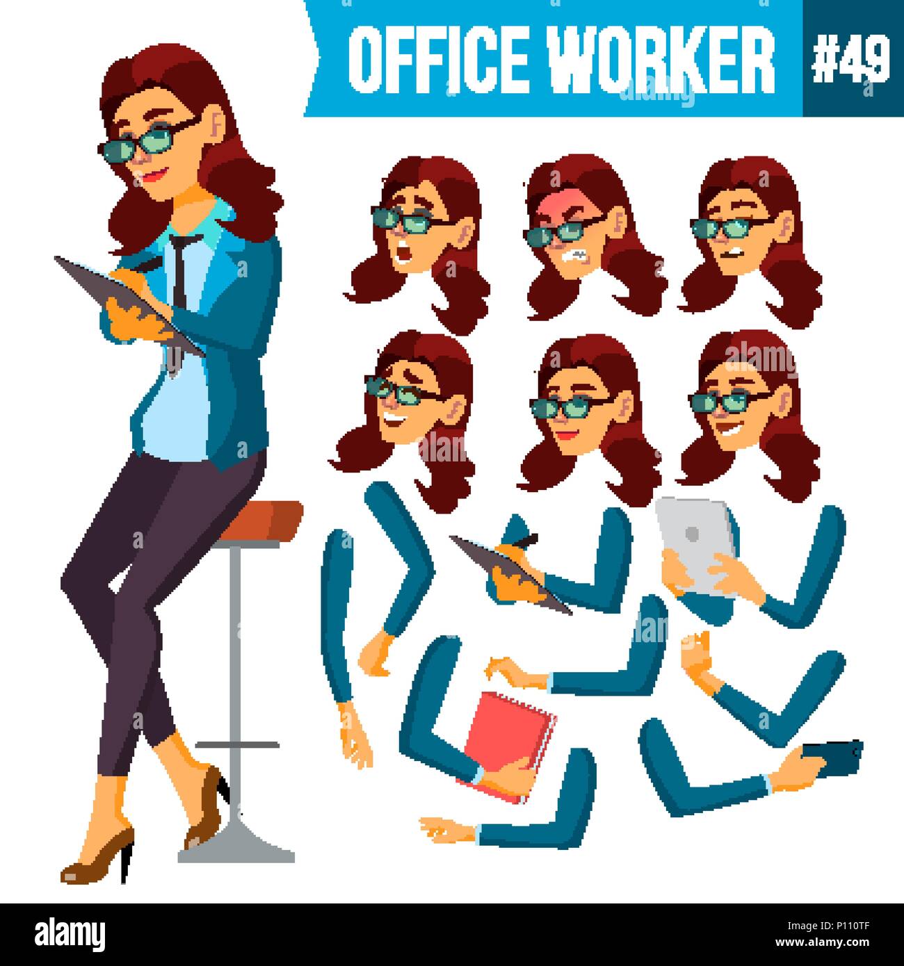 female office worker cartoon