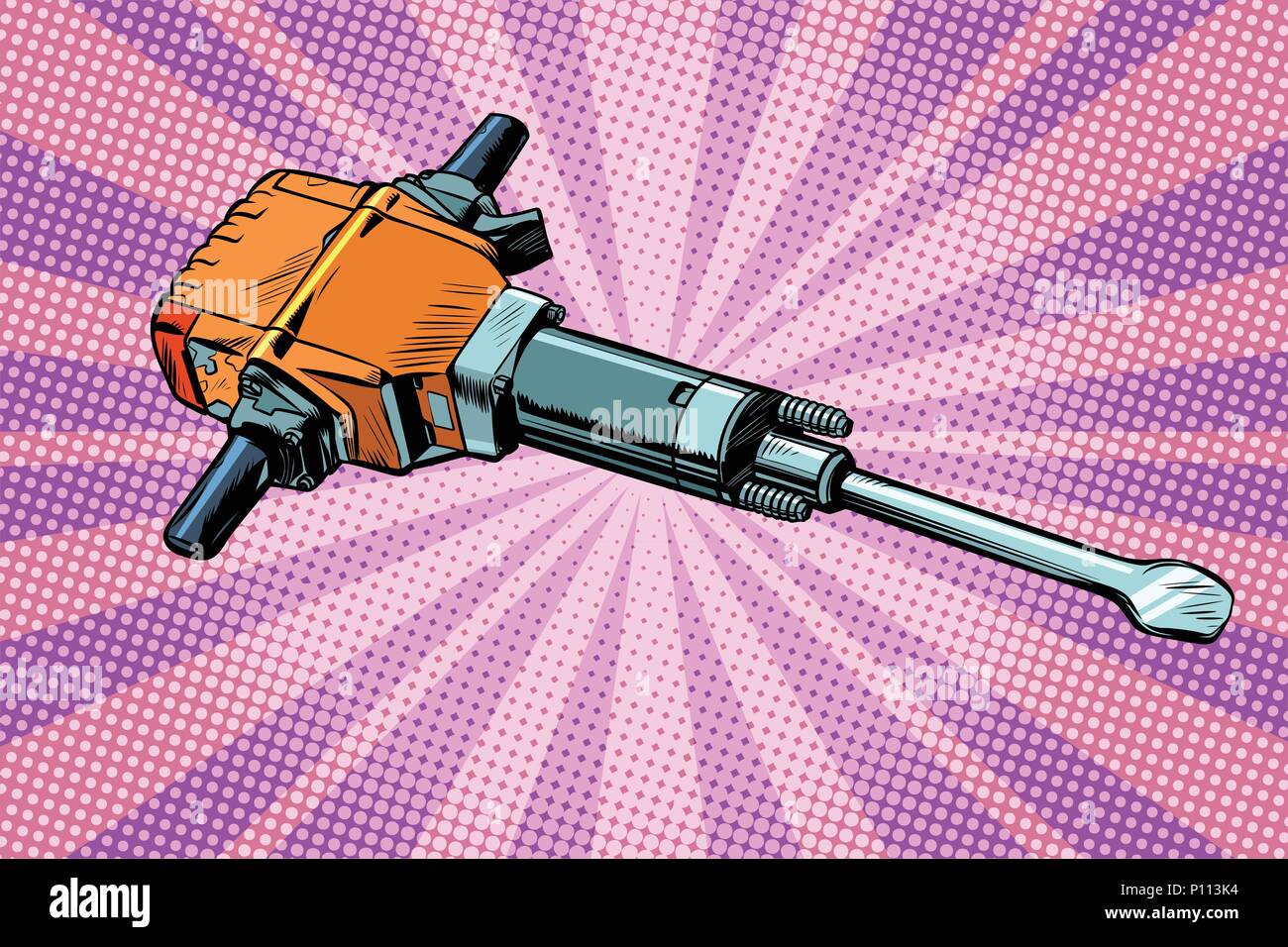 jackhammer, working tool Stock Vector