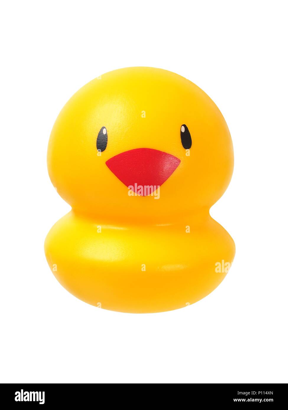 Yellow rubber duck isolated on white background Stock Photo - Alamy