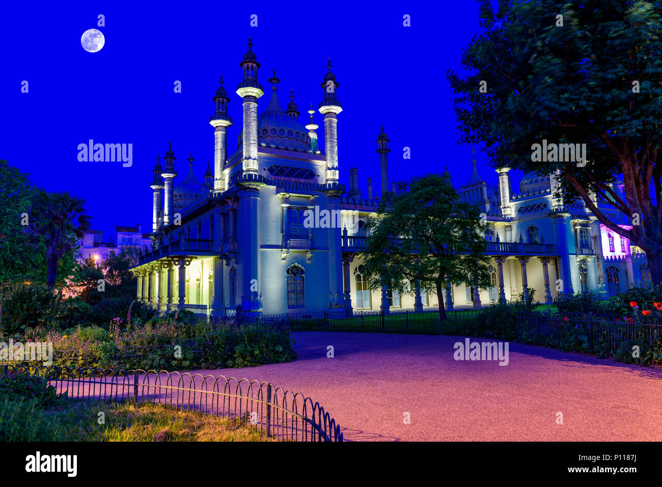 Royal pavilion Brighton at twilight. Stock Photo