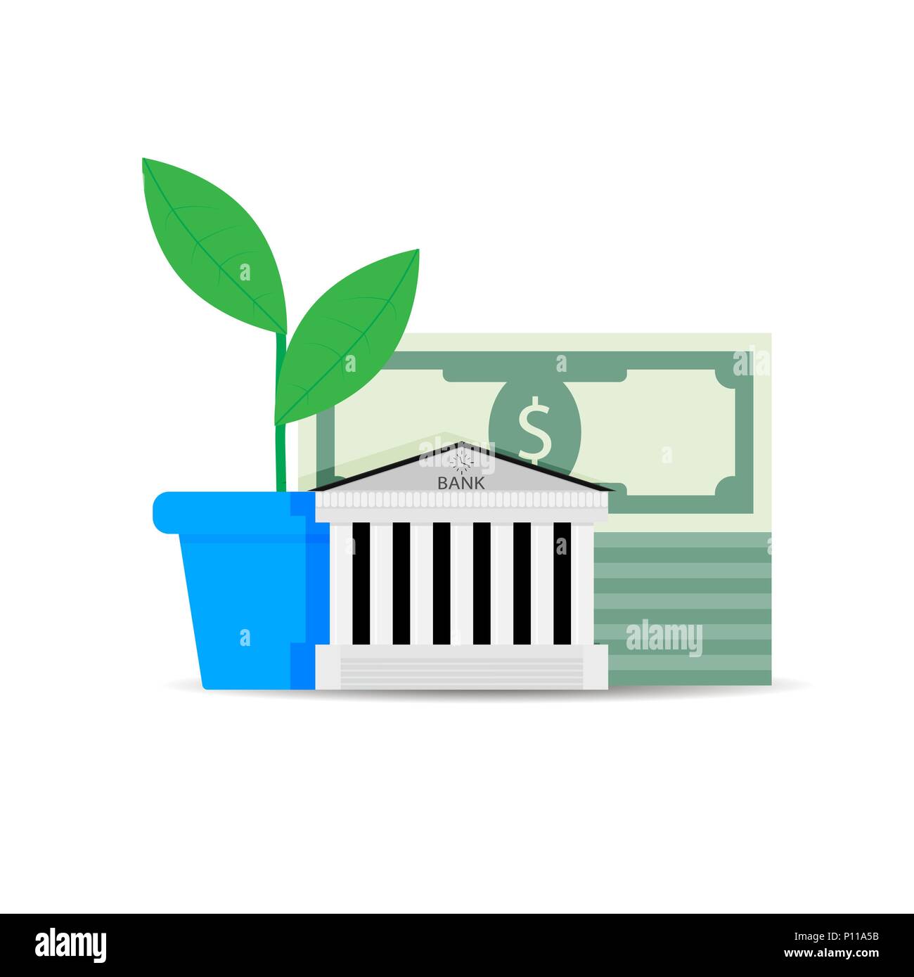 Growth of financial capital in bank. Deposit finance, financial bank