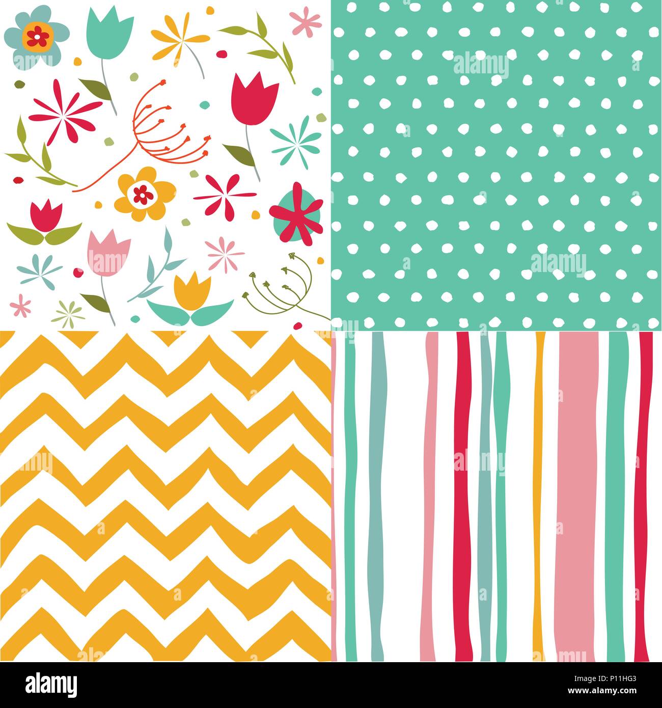 Seamless floral background set Stock Vector Image & Art - Alamy