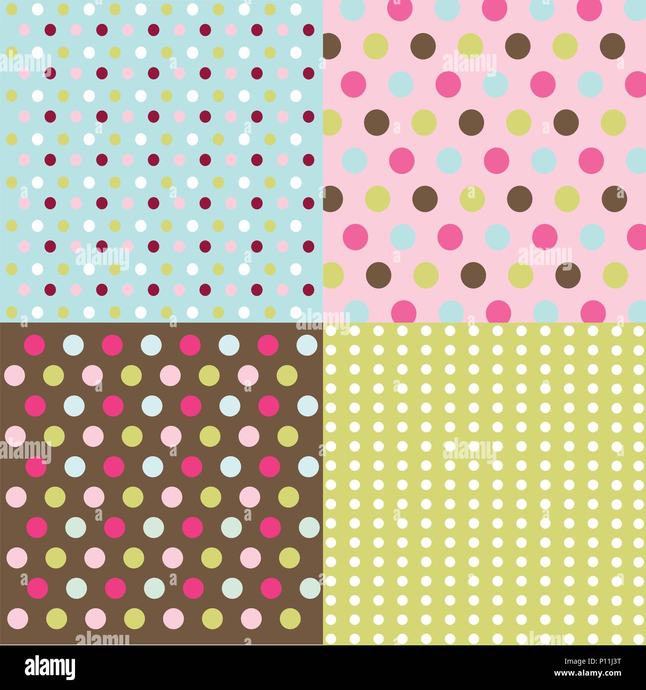 Seamless patterns, polka dot set Stock Vector Image & Art - Alamy