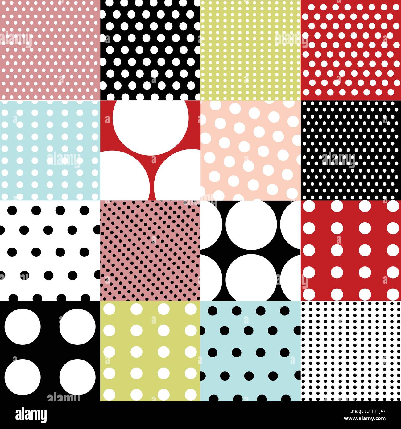 Seamless patterns, polka dot set Stock Vector Image & Art - Alamy