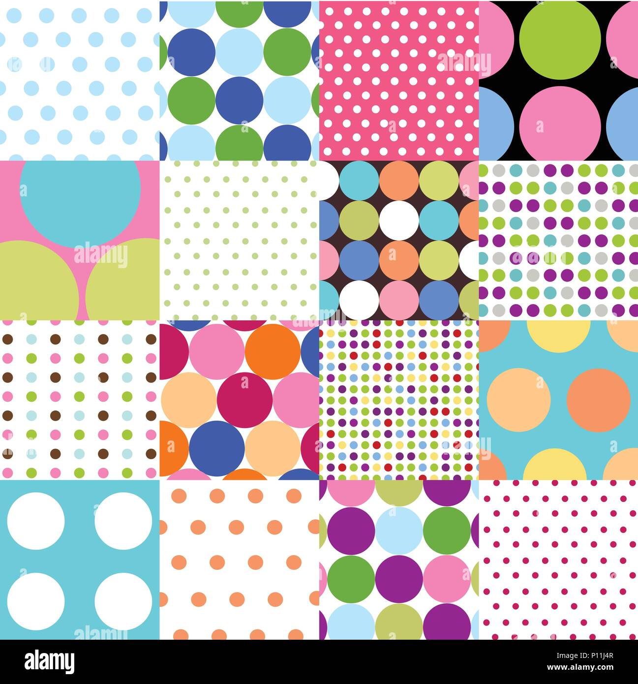 Seamless patterns, polka dot set Stock Vector Image & Art - Alamy