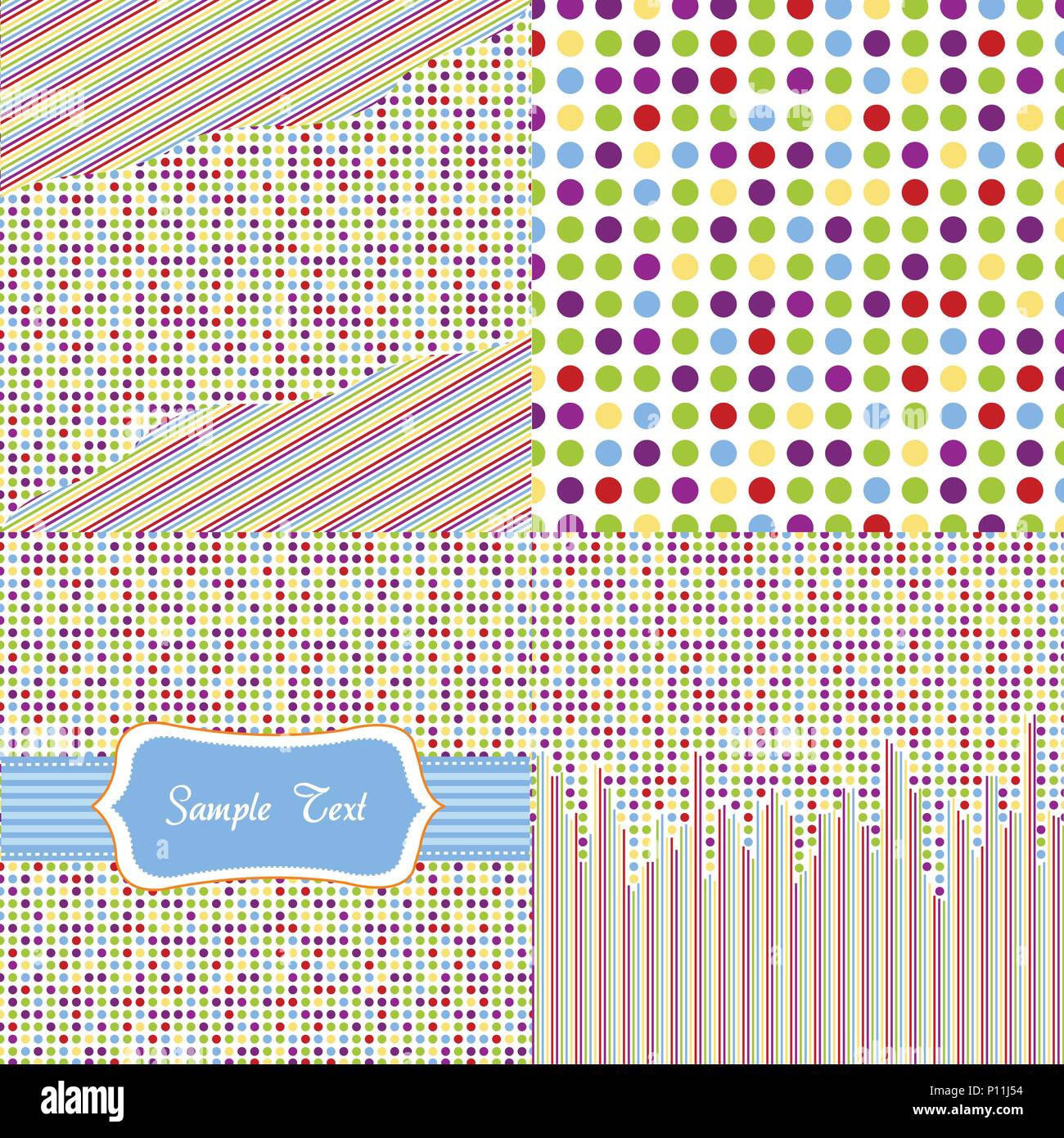 Seamless patterns, polka dot set Stock Vector Image & Art - Alamy