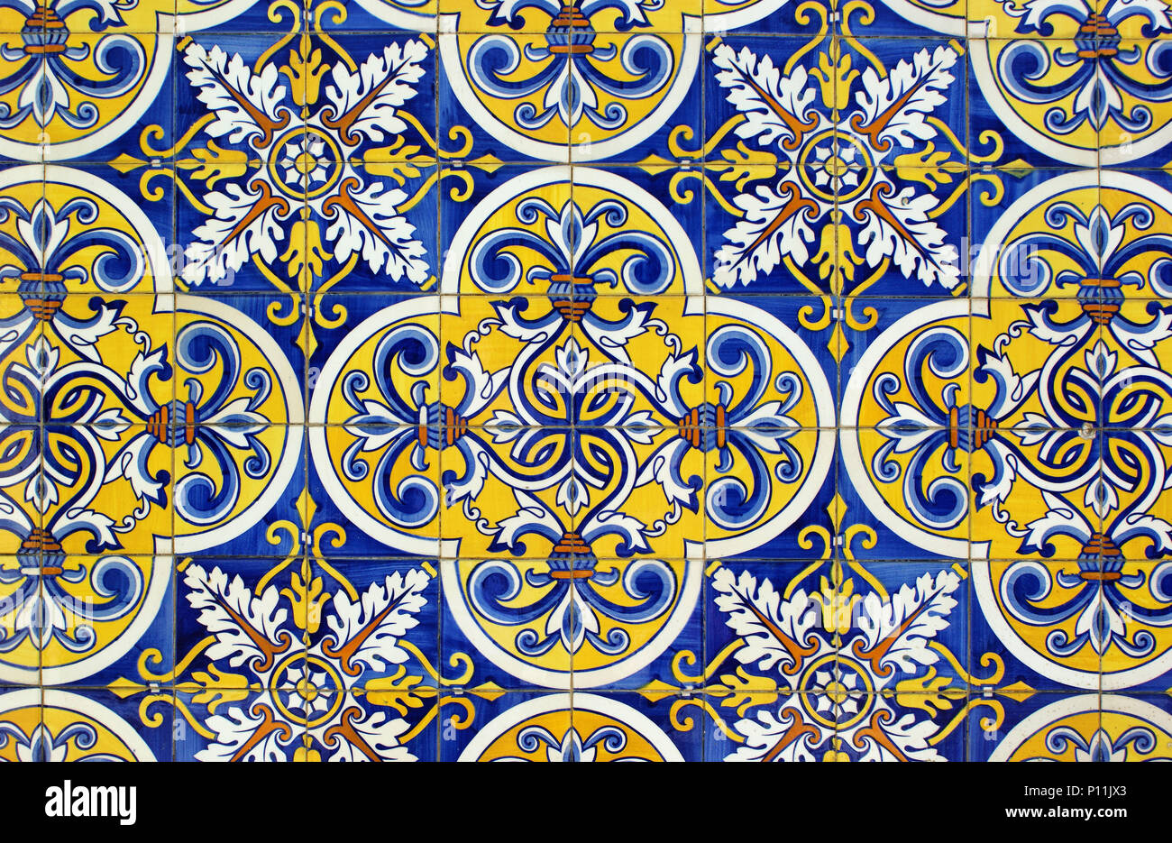Traditional tiles in Santa Eulalia church, Pacos de Ferreira, north of Portugal Stock Photo