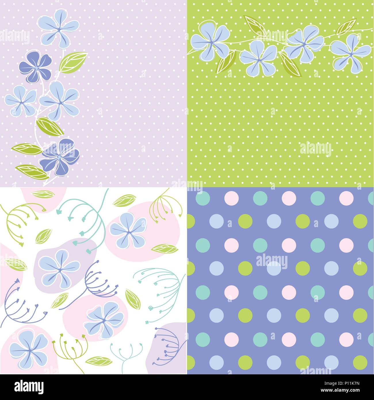 Seamless patterns with floral fabric texture Stock Vector Image & Art ...