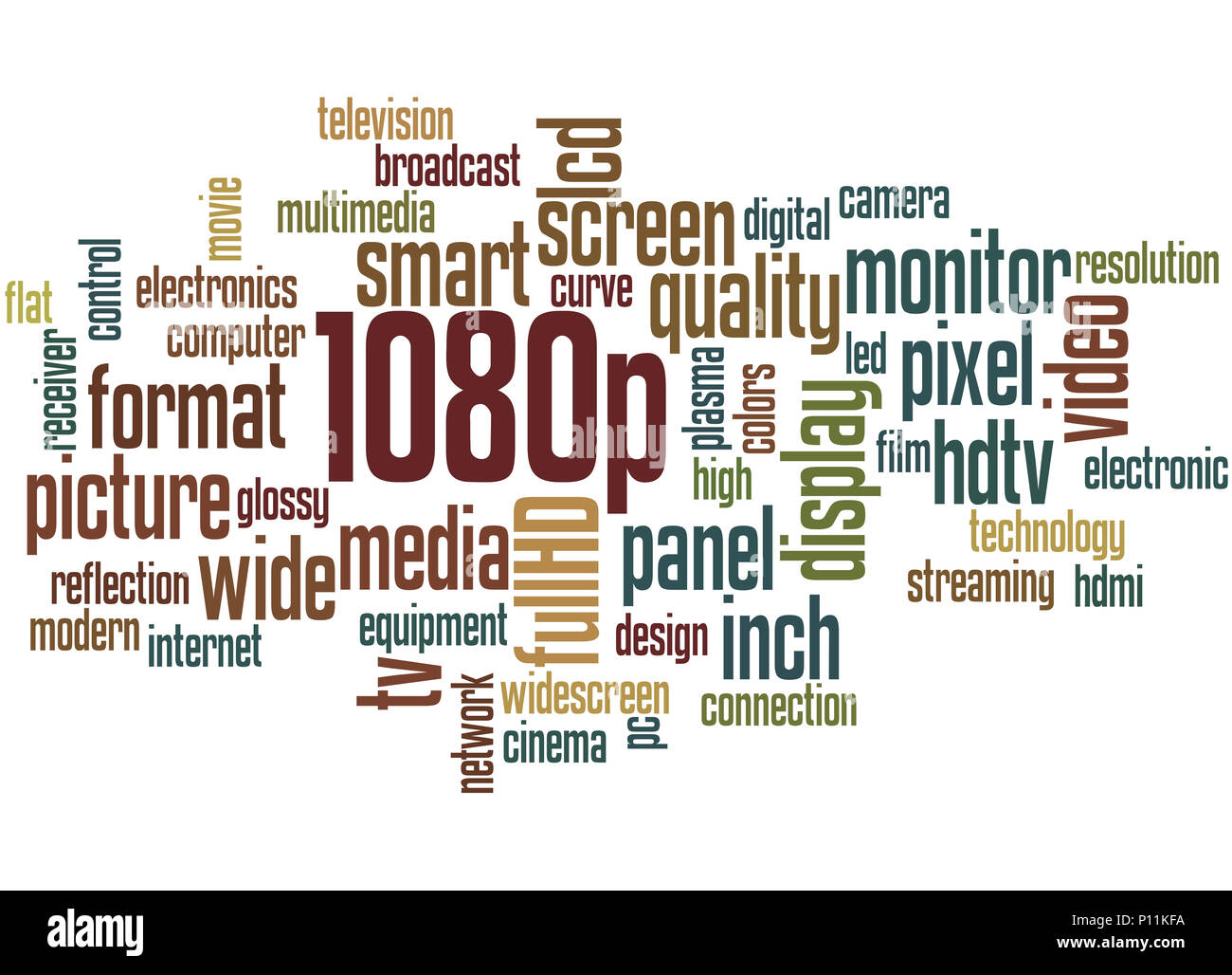 1080p, word cloud concept on white background Stock Photo - Alamy