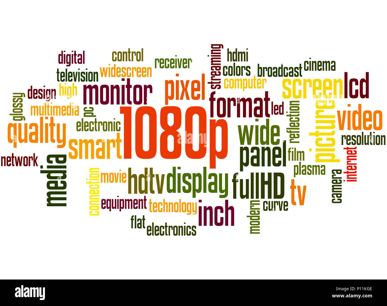 1080p, word cloud concept on white background Stock Photo - Alamy