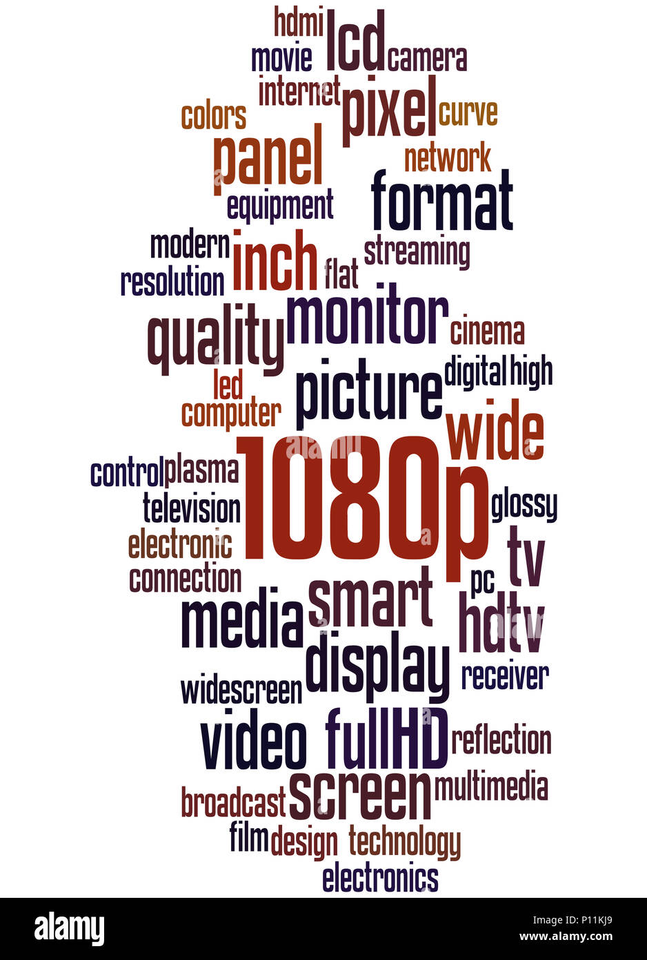 1080p, word cloud concept on white background Stock Photo - Alamy