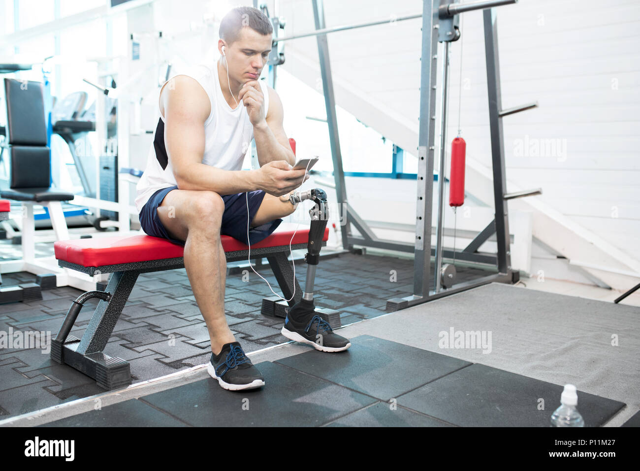 Man in gym Stock Photo