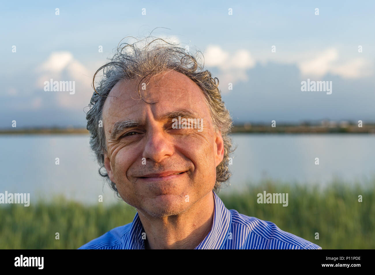 mature man with tanned