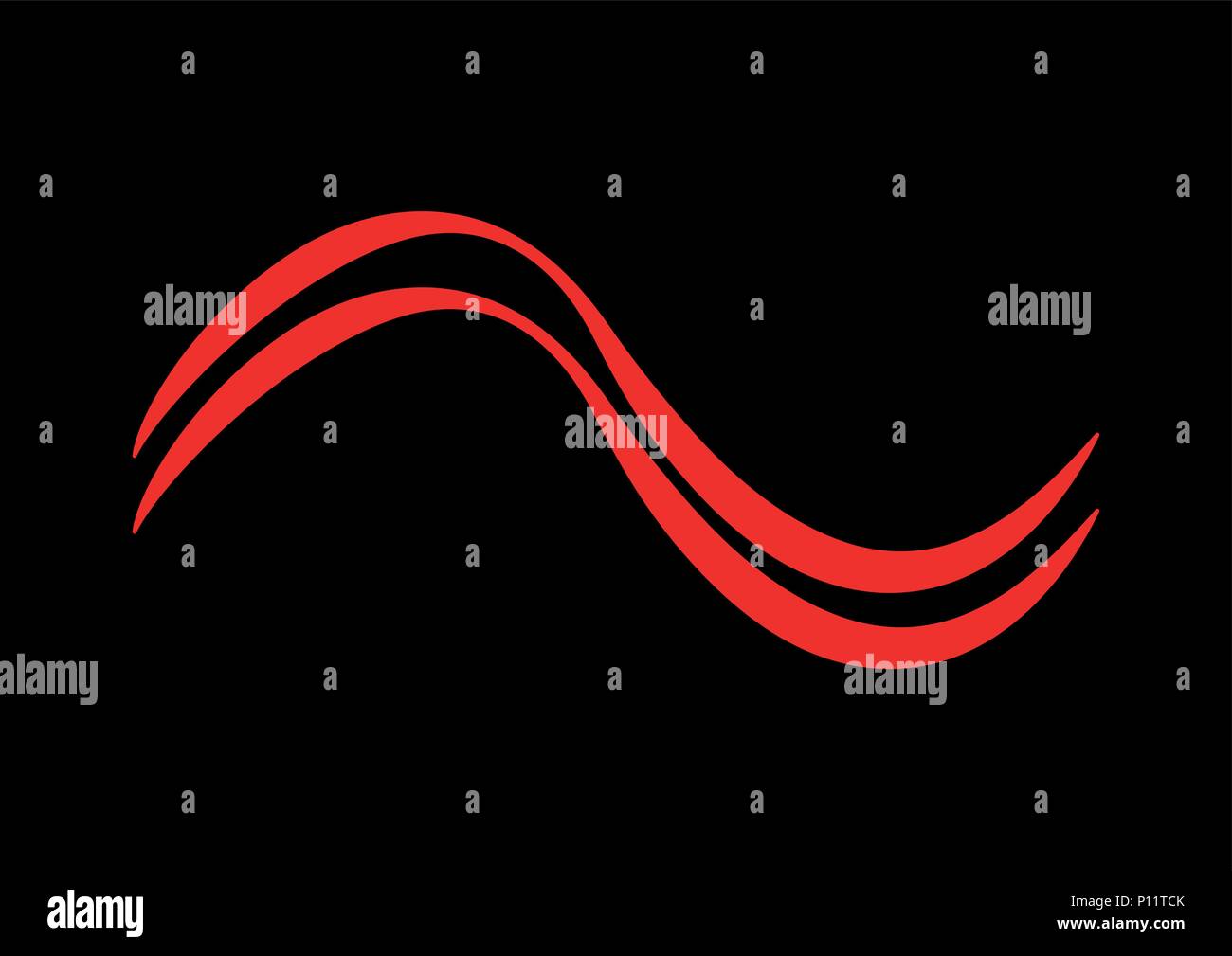 Red waves on black background vector Stock Vector Image & Art Alamy
