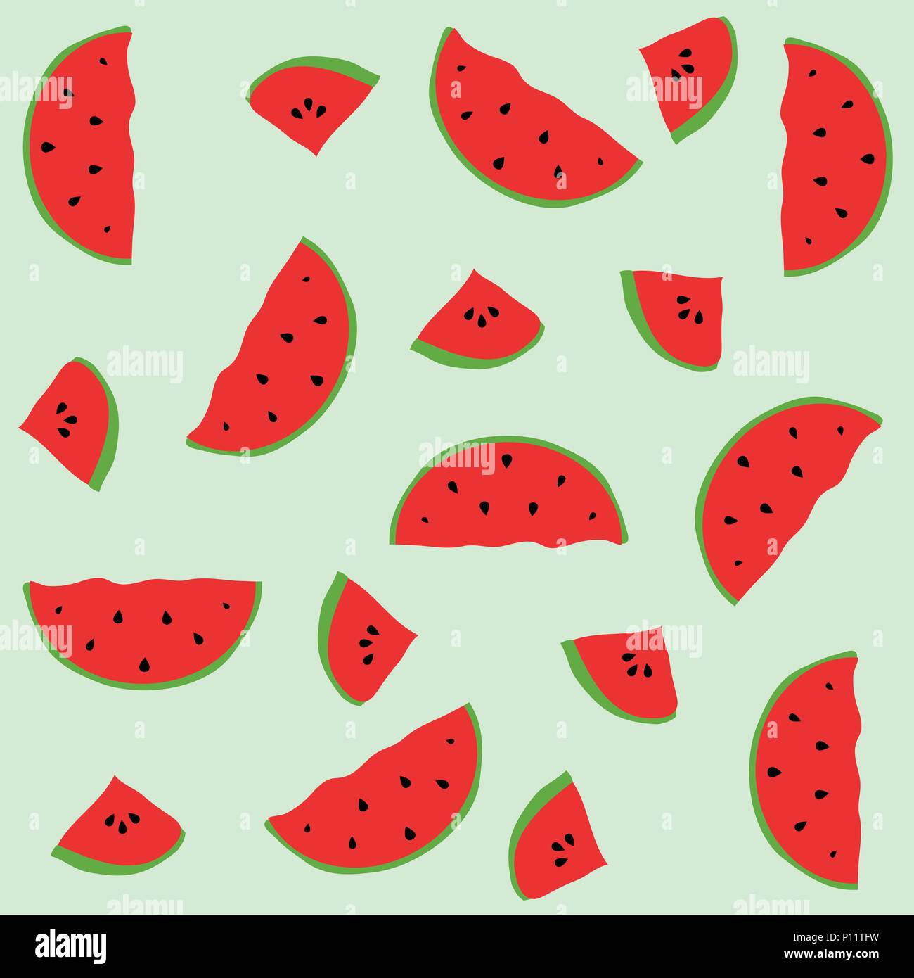 Seamless pattern with elements of watermelons Stock Vector