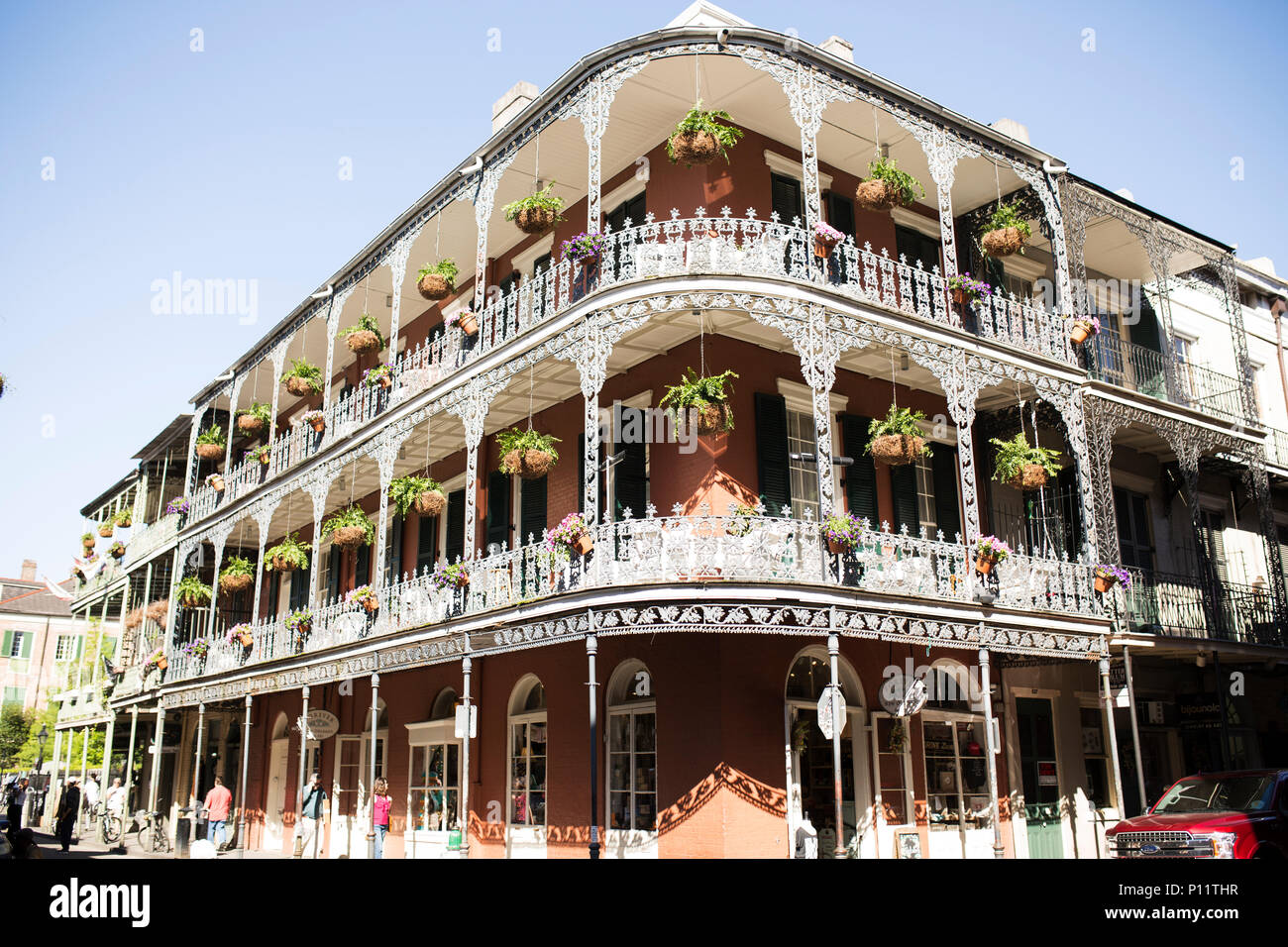 A traditional building with balconies in the French Quarter of New