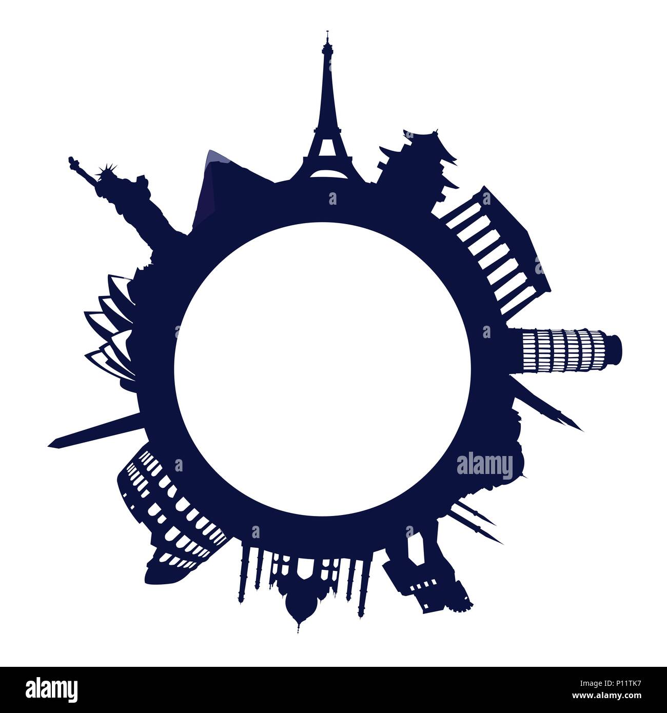 World Famous Landmarks Stock Vector Image Art Alamy