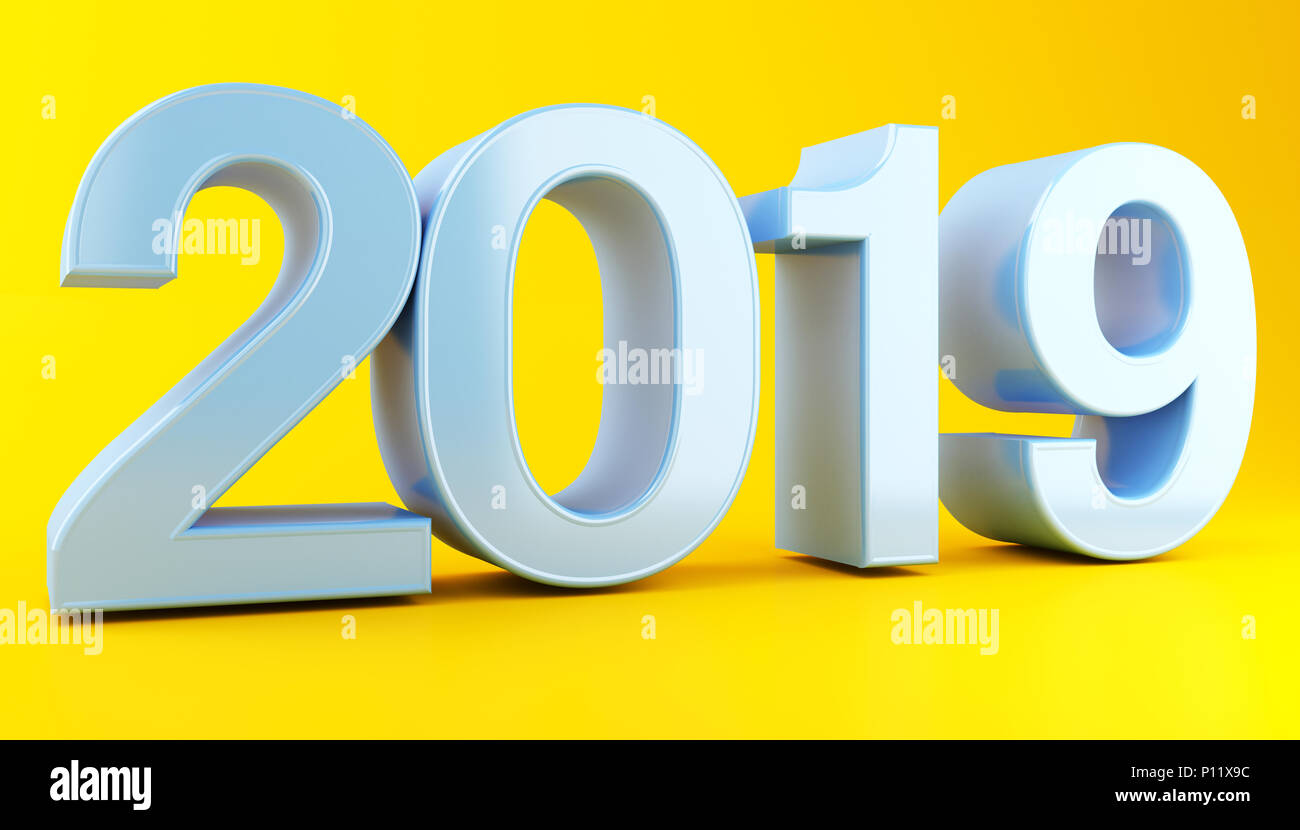 3d Renderer Image New Year 2019 Isolated On White Background Stock 3d Renderer Image New Year 2019 Isolated On White Background Stock