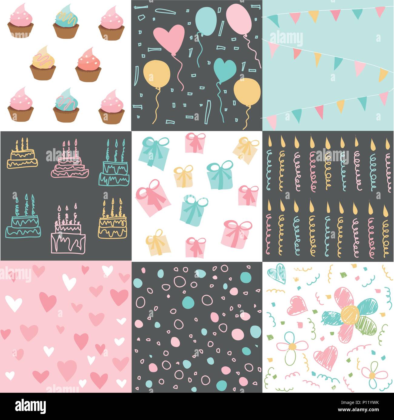 Set of Birthday Stock Vector