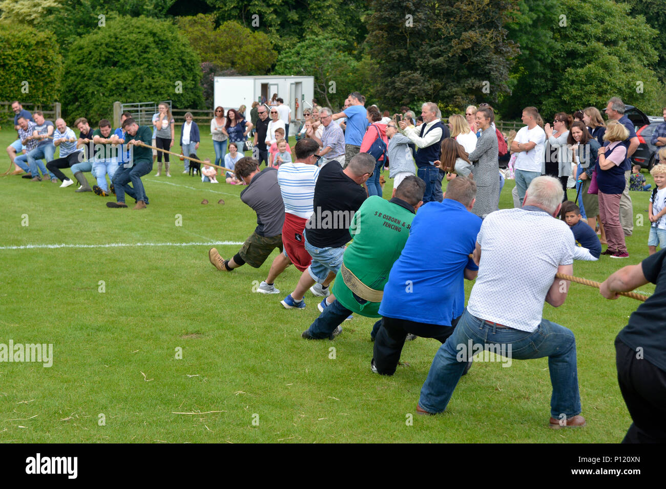 Tug Of War Match At Courteenhall House Northamptonshire During The 2018 Bi Annual Summer Fete Tug Of War Match At Courteenhall House Northamptonshire During The 2018 Bi Annual Summer Fete