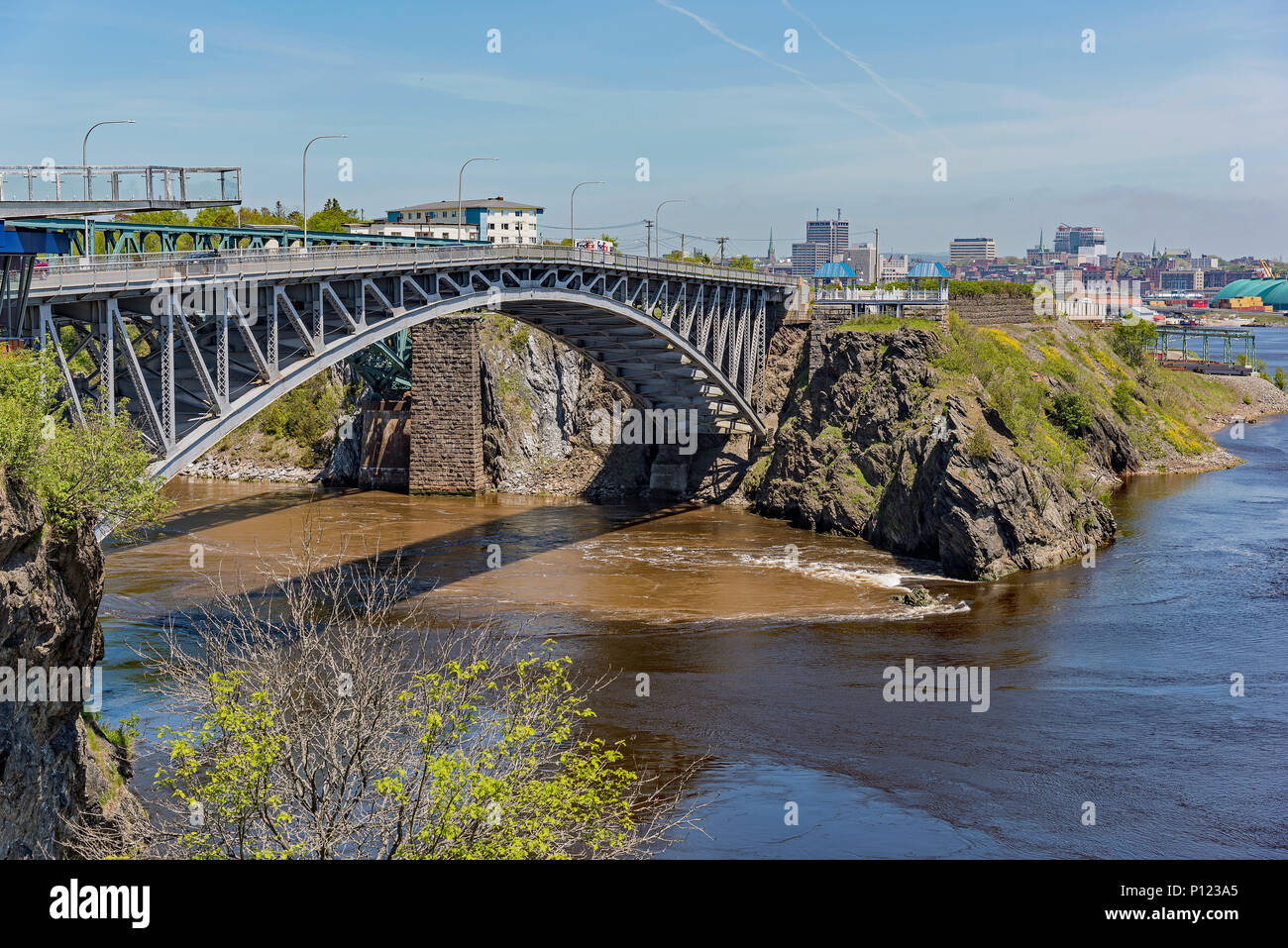 Reversing Falls Bridge, St. John, New Brunswick, Canada Stock Photo