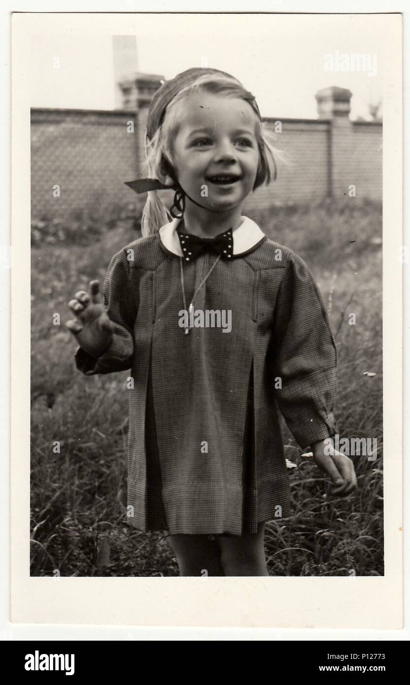 THE CZECHOSLOVAK REPUBLIC CIRCA 1940s Retro photo shows a smiling