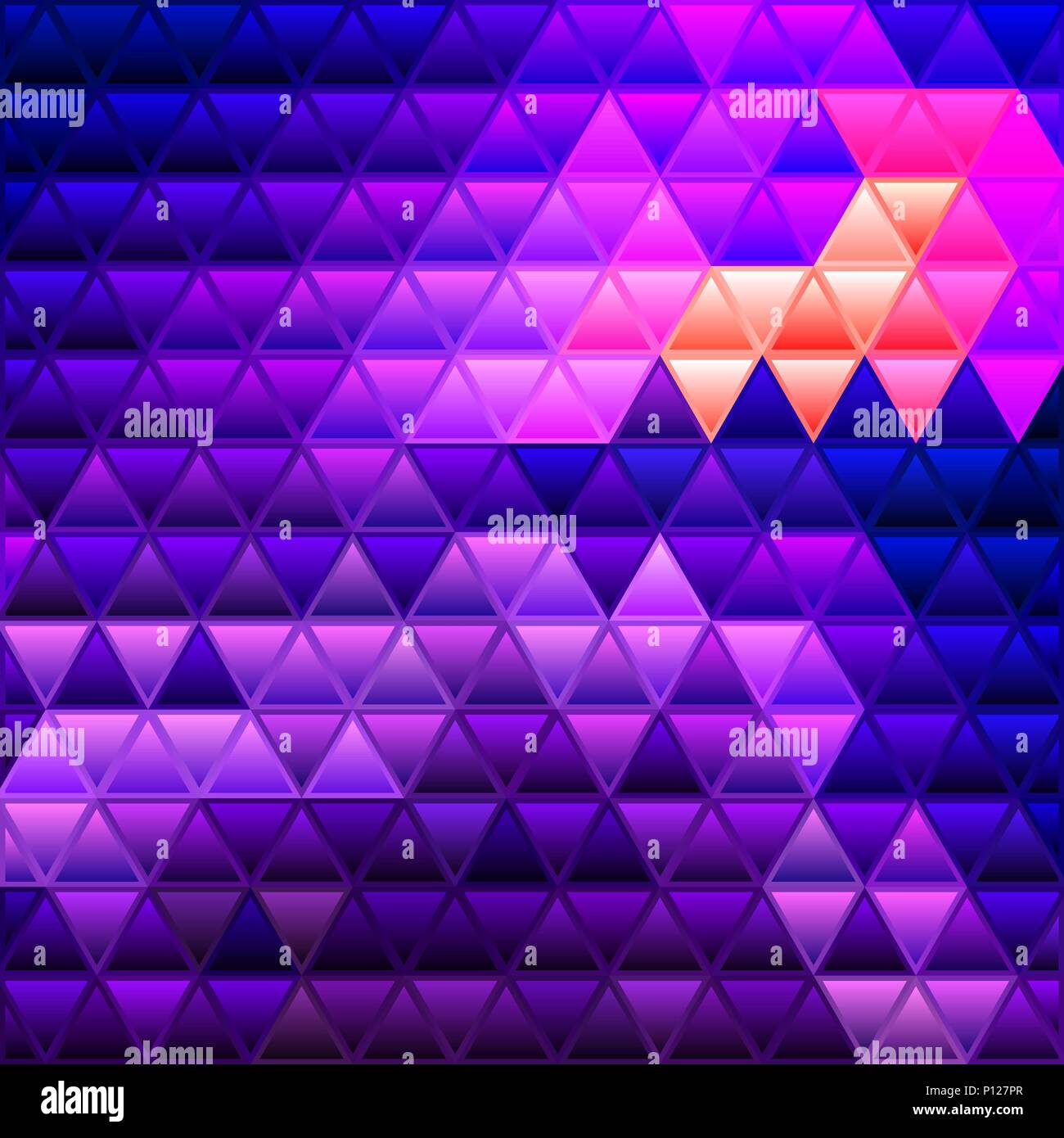 abstract vector stained-glass triangle mosaic background - purple and ...