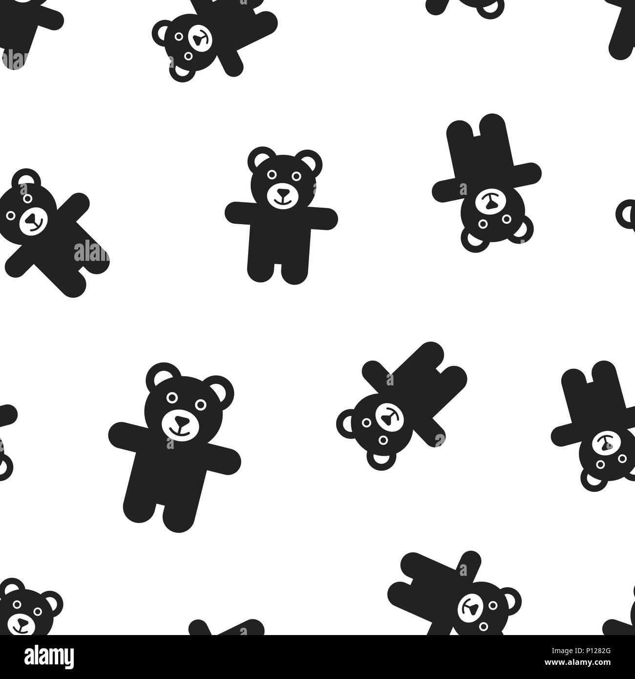 Teddy bear plush toy icon seamless pattern background. Business concept vector illustration