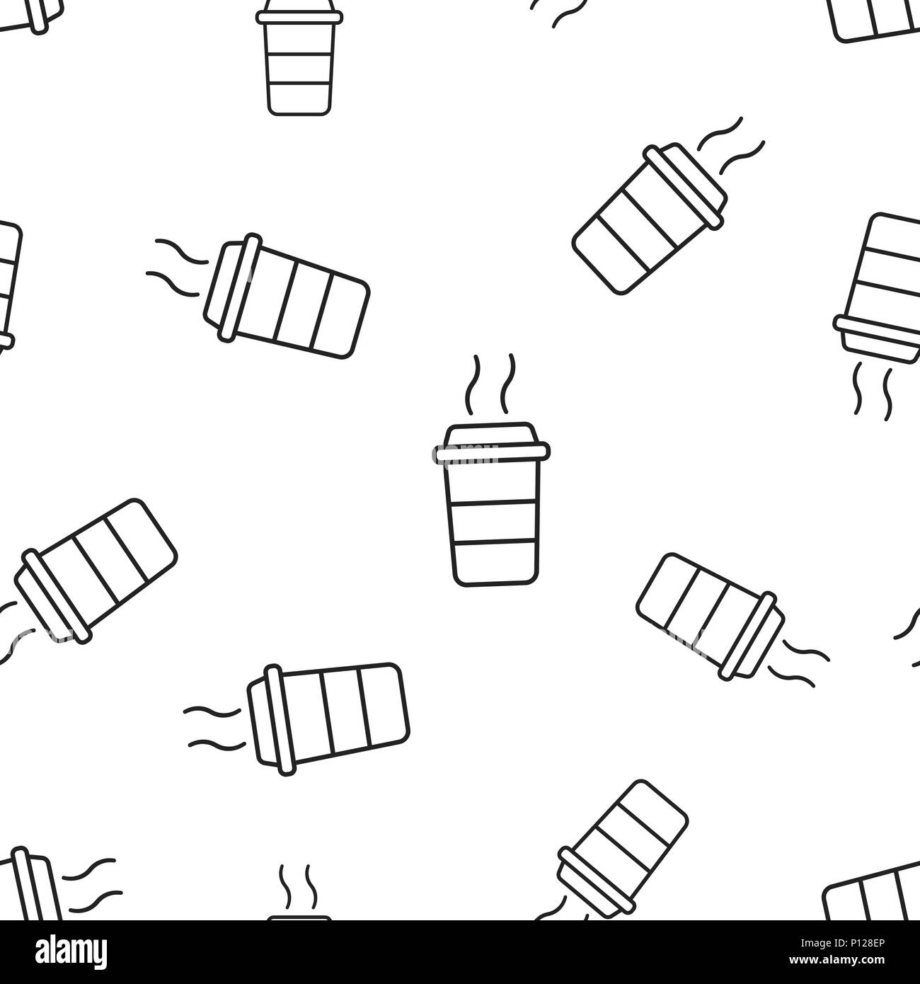 Coffee cup icon seamless pattern background. Business concept vector ...