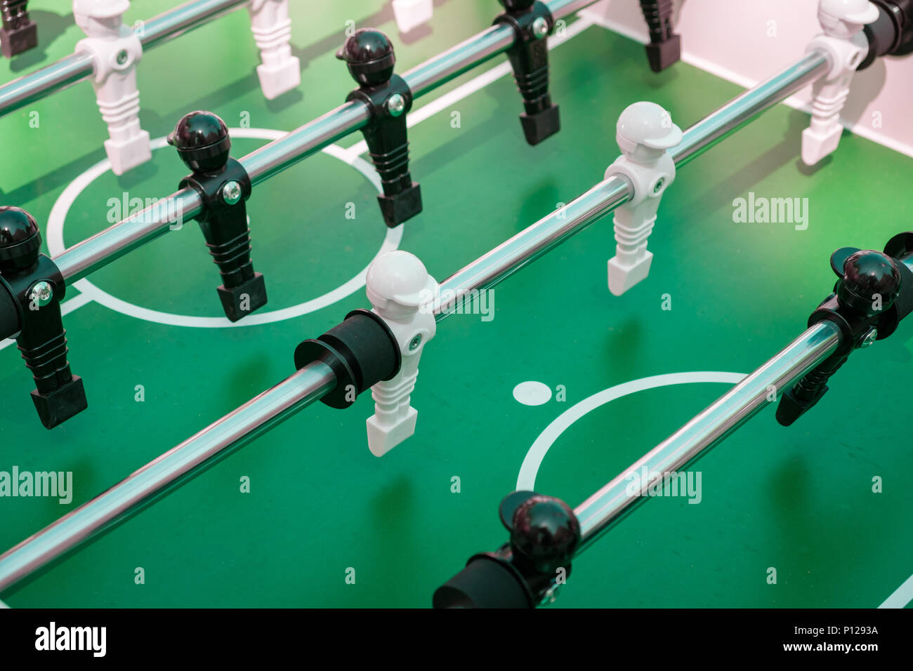 table soccer closeup , kicker table - team concept Stock Photo