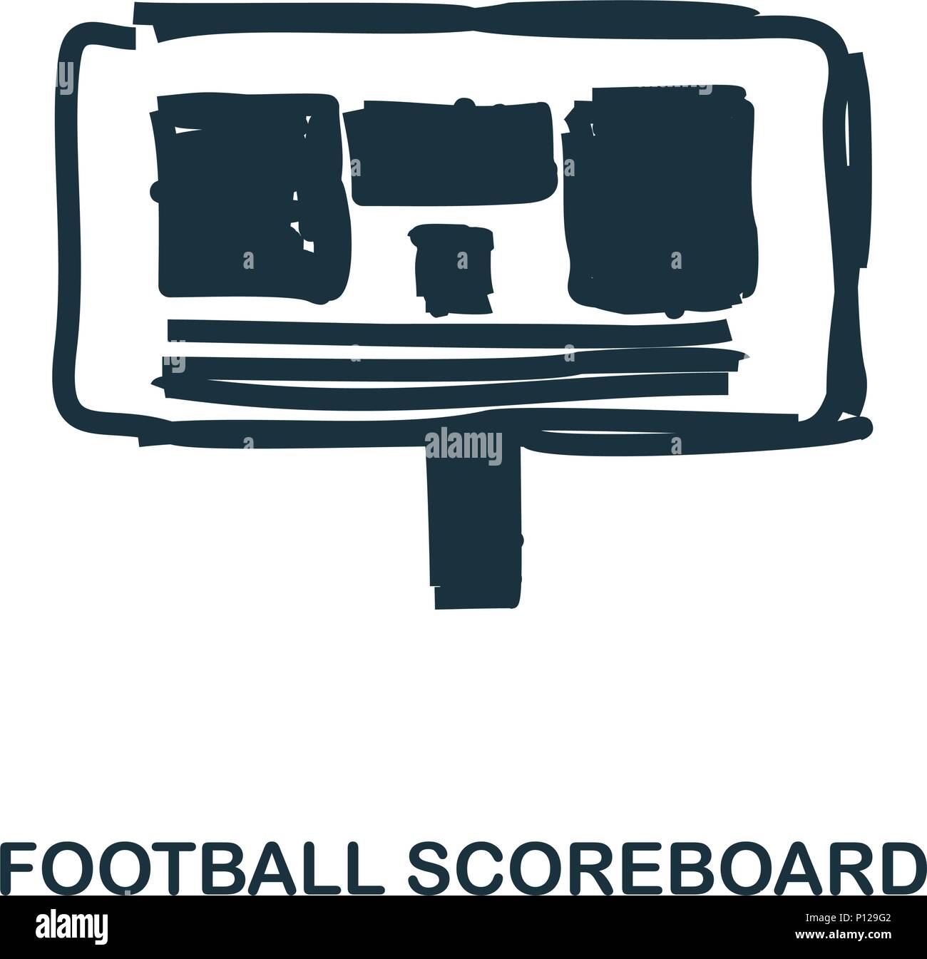 Football Scoreboard icon. Mobile apps, printing and more usage. Simple element sing. Monochrome Football Scoreboard icon illustration. Stock Vector