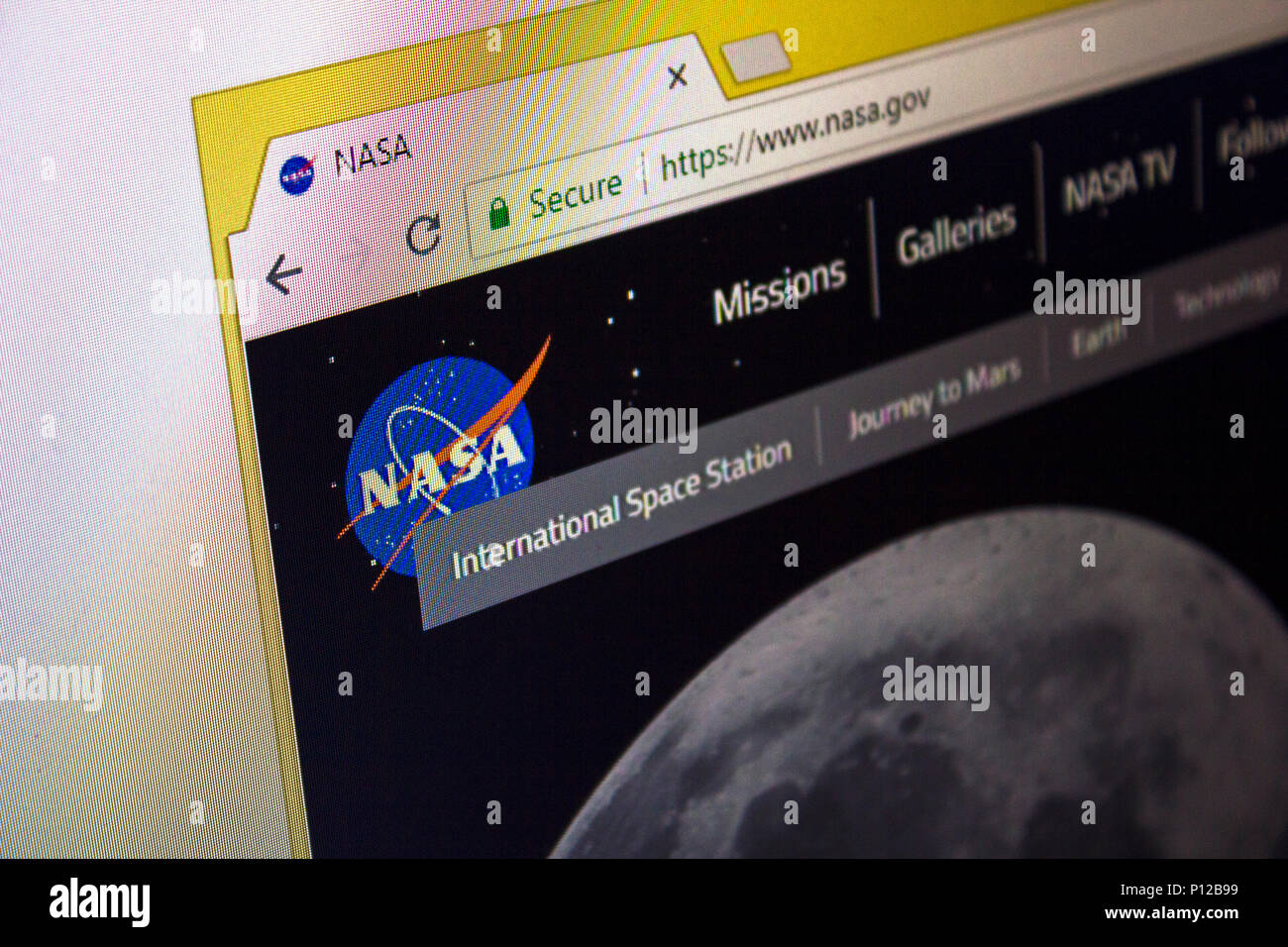 nasa.gov website Stock Photo