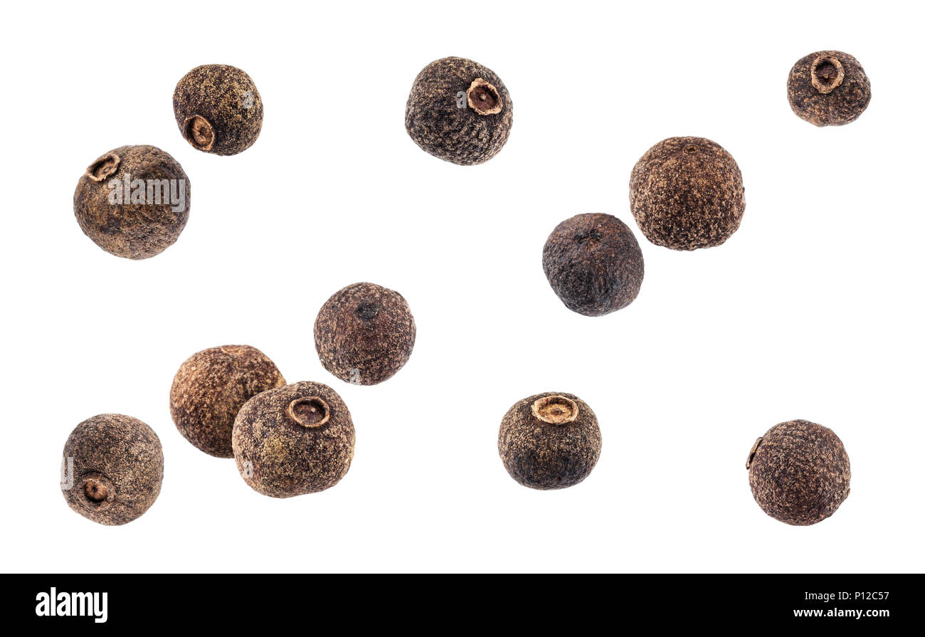 Black pepper. Allspice isolated on white background Stock Photo Alamy