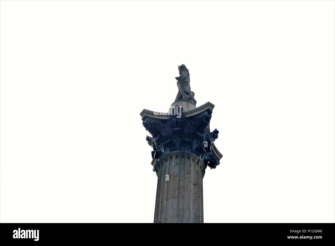 Nelson's Column monument at Trafalgar Square, London,UK Stock Photo