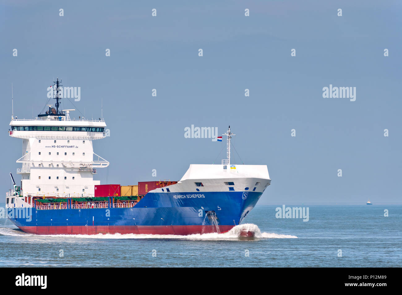Ships on the Westerschelde in Zeeland Netherlands Stock Photo