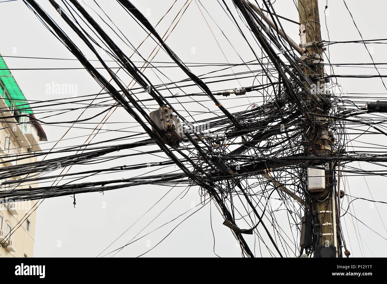 The Filipino electric system often forms big tangles of wires on the