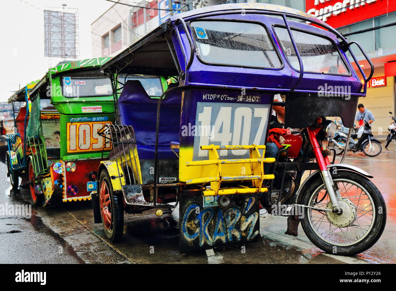 Dumaguete, PhilippinesOctober 14, 2016 Colorist motor tricycles are a