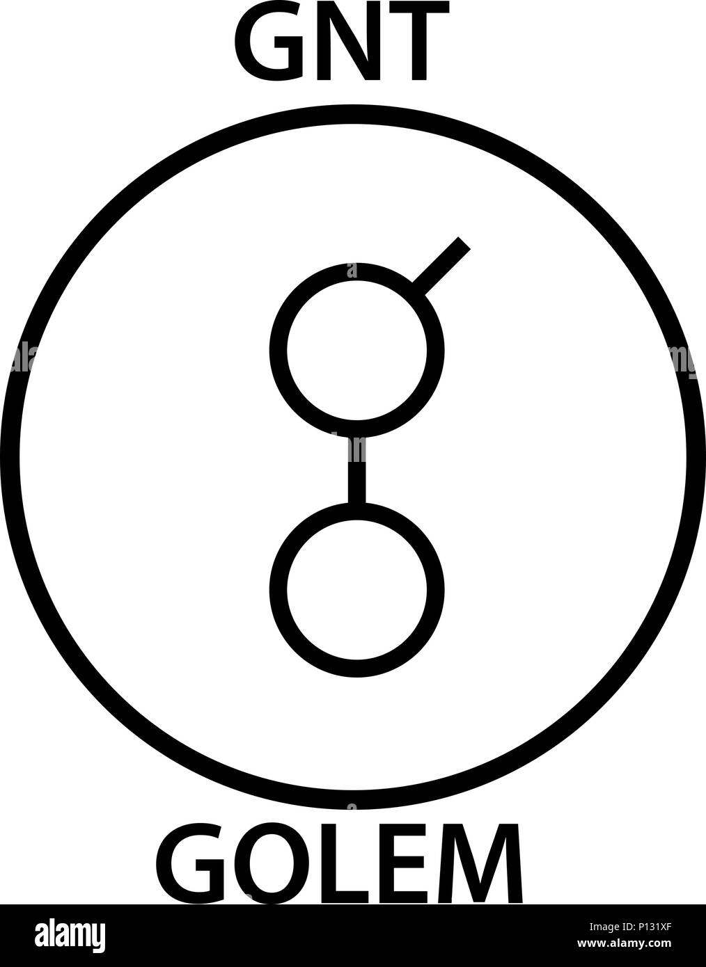 Golem Coin cryptocurrency blockchain icon. Virtual electronic, internet  money or cryptocoin symbol, logo Stock Vector Image & Art - Alamy