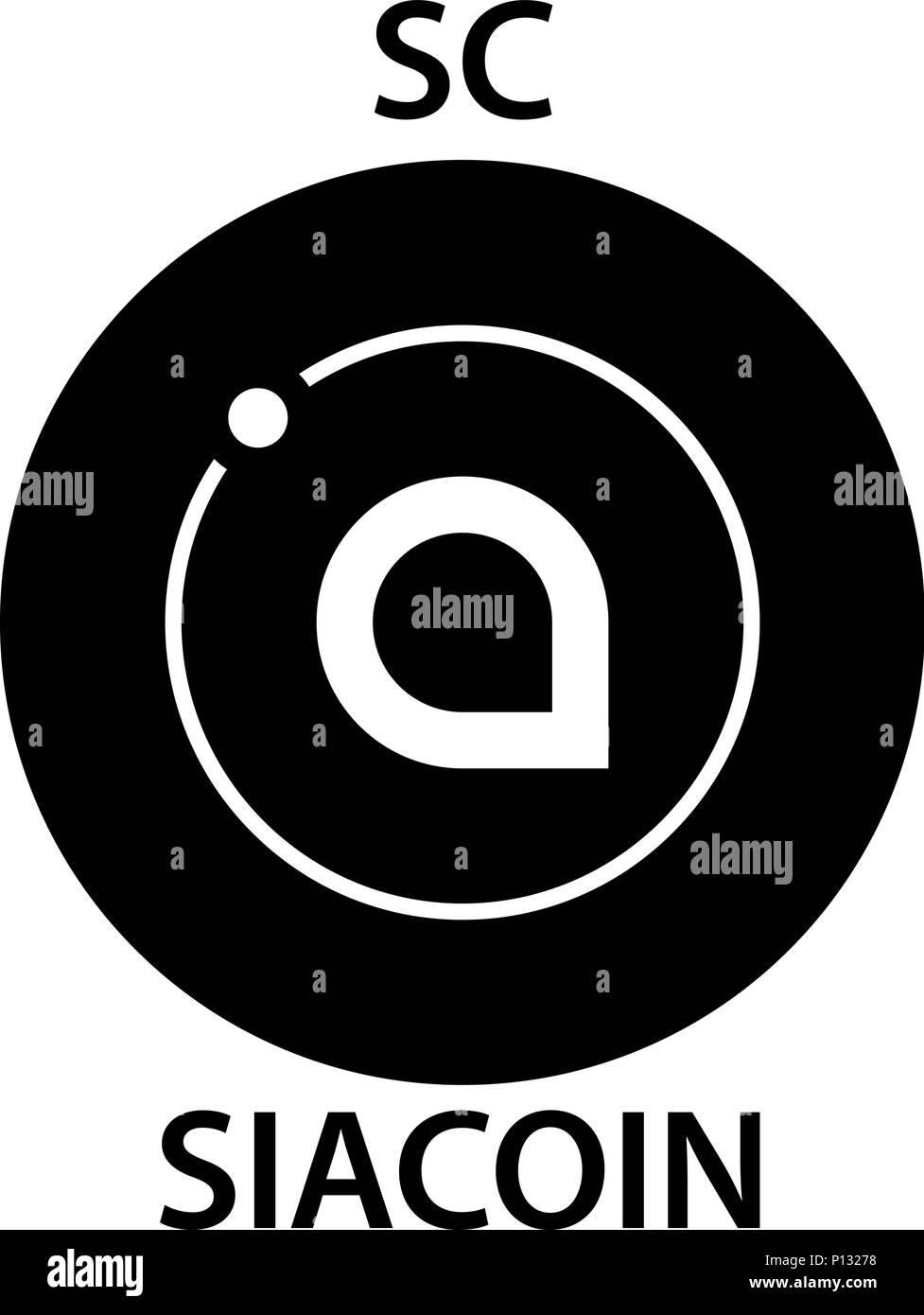 SiaCoin cryptocurrency blockchain icon. Virtual electronic, internet ...