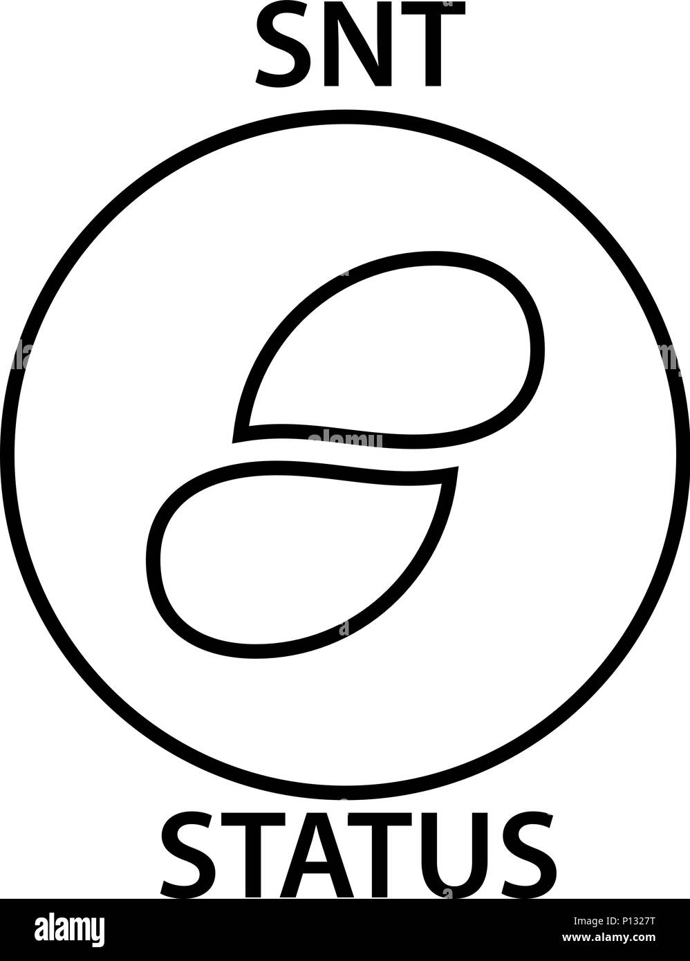 Status Coin cryptocurrency blockchain icon. Virtual electronic, internet money or cryptocoin symbol, logo Stock Vector