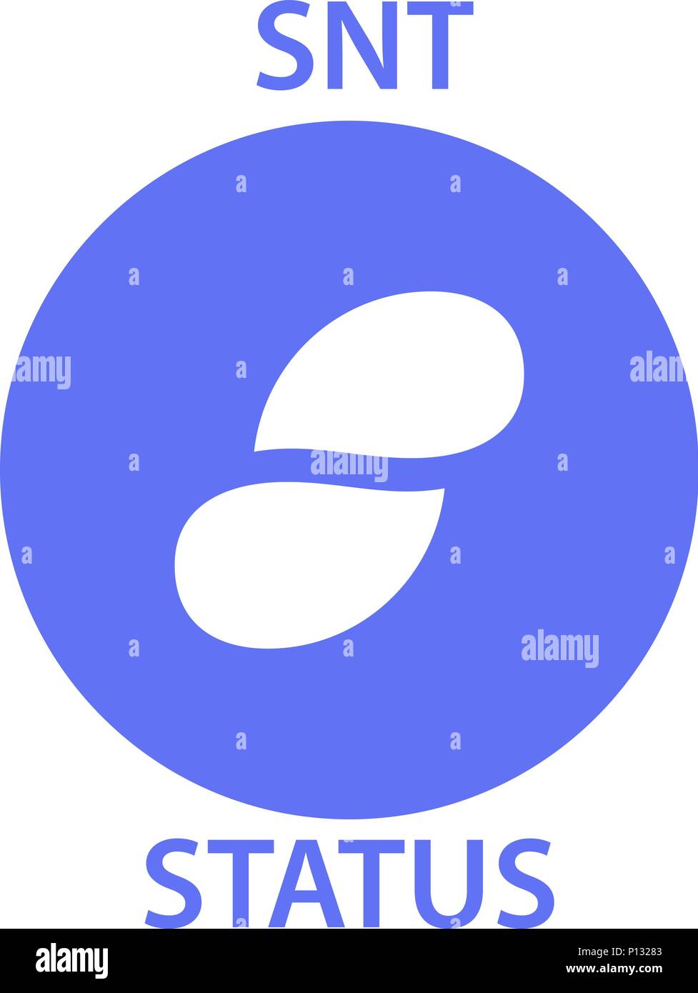Status Coin cryptocurrency blockchain icon. Virtual electronic, internet money or cryptocoin symbol, logo Stock Vector